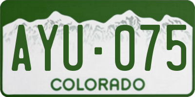 CO license plate AYU075