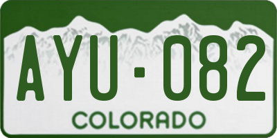 CO license plate AYU082