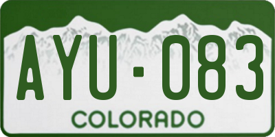 CO license plate AYU083