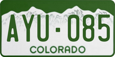CO license plate AYU085