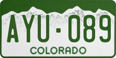 CO license plate AYU089
