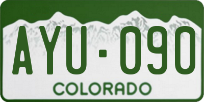 CO license plate AYU090