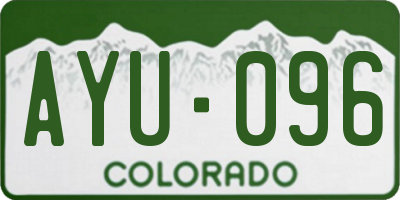 CO license plate AYU096