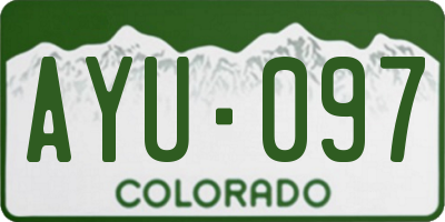 CO license plate AYU097