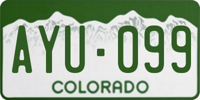 CO license plate AYU099