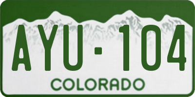 CO license plate AYU104