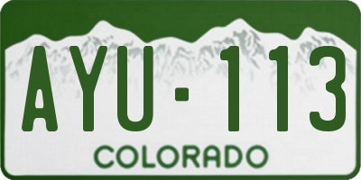 CO license plate AYU113