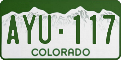 CO license plate AYU117