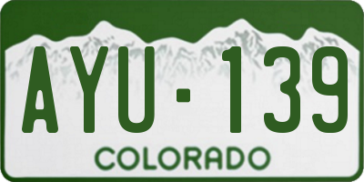 CO license plate AYU139