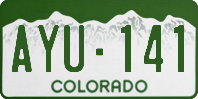 CO license plate AYU141