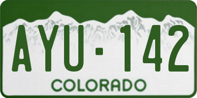 CO license plate AYU142