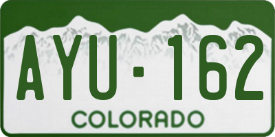 CO license plate AYU162