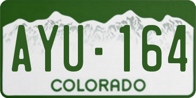 CO license plate AYU164