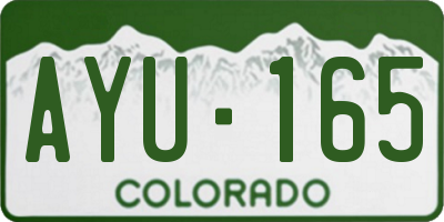 CO license plate AYU165