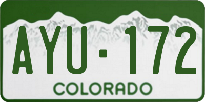 CO license plate AYU172