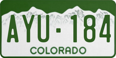 CO license plate AYU184