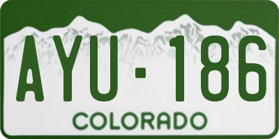 CO license plate AYU186