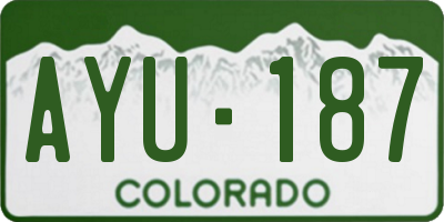CO license plate AYU187