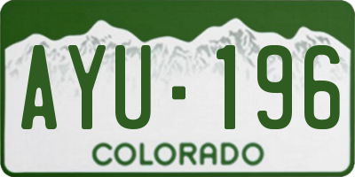 CO license plate AYU196
