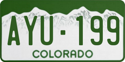 CO license plate AYU199