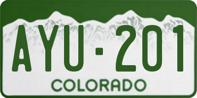 CO license plate AYU201
