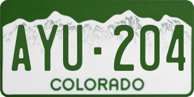 CO license plate AYU204