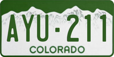 CO license plate AYU211