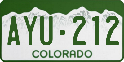 CO license plate AYU212