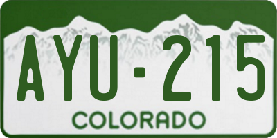 CO license plate AYU215