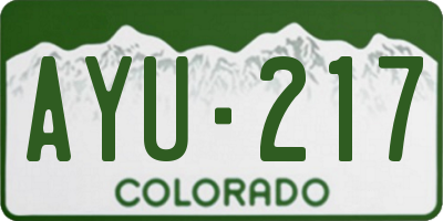 CO license plate AYU217