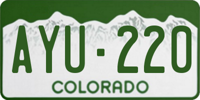 CO license plate AYU220