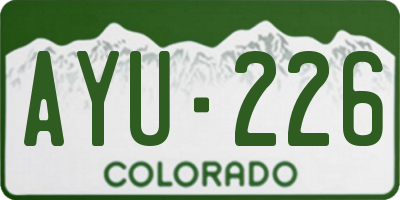 CO license plate AYU226