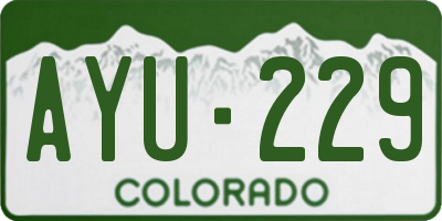 CO license plate AYU229