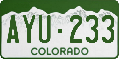 CO license plate AYU233