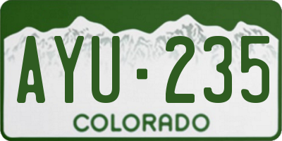 CO license plate AYU235