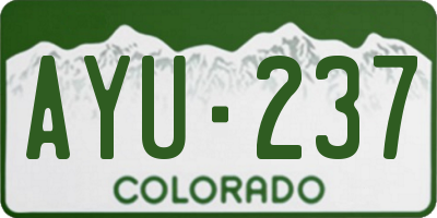 CO license plate AYU237