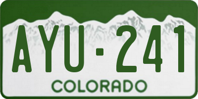 CO license plate AYU241