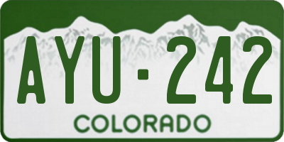 CO license plate AYU242