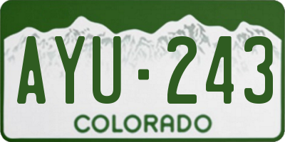 CO license plate AYU243