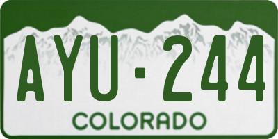 CO license plate AYU244