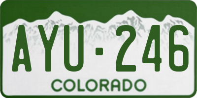 CO license plate AYU246