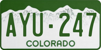 CO license plate AYU247