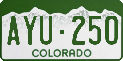 CO license plate AYU250