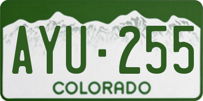 CO license plate AYU255