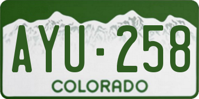 CO license plate AYU258