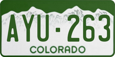 CO license plate AYU263