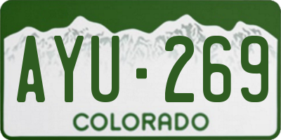 CO license plate AYU269