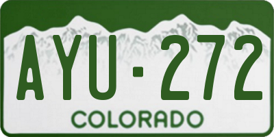 CO license plate AYU272