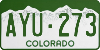 CO license plate AYU273