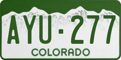 CO license plate AYU277